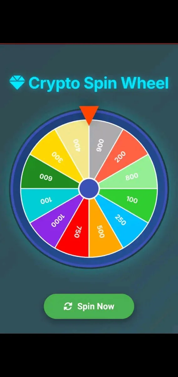 برنامه ساده برای سرگرمی و کسب مقداری ارز دیجیتال  Crypto Wheel of Fortune – Spin to Win Free Crypto!